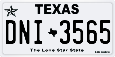 TX license plate DNI3565