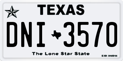 TX license plate DNI3570
