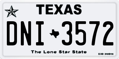 TX license plate DNI3572