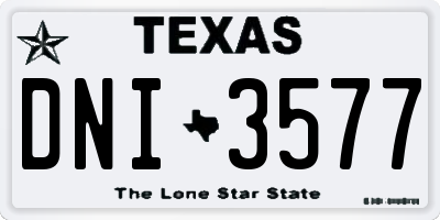 TX license plate DNI3577