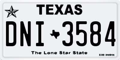 TX license plate DNI3584