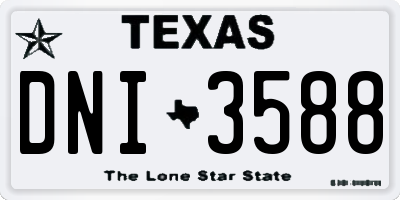 TX license plate DNI3588