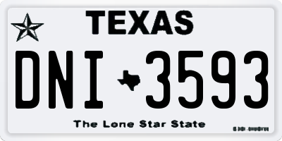 TX license plate DNI3593