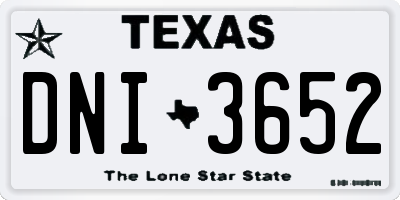 TX license plate DNI3652