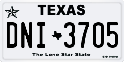 TX license plate DNI3705