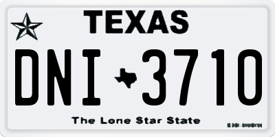 TX license plate DNI3710