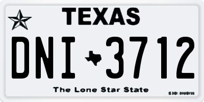 TX license plate DNI3712