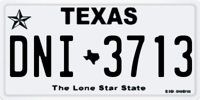 TX license plate DNI3713