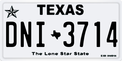 TX license plate DNI3714