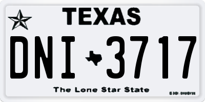 TX license plate DNI3717