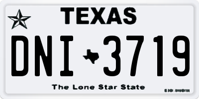 TX license plate DNI3719