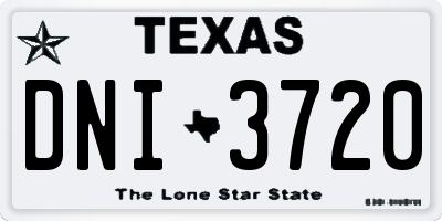 TX license plate DNI3720