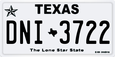 TX license plate DNI3722