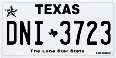 TX license plate DNI3723