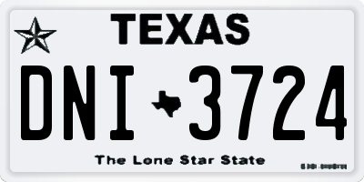 TX license plate DNI3724