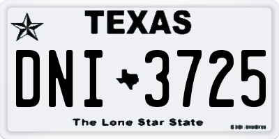 TX license plate DNI3725
