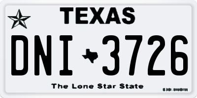 TX license plate DNI3726