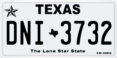 TX license plate DNI3732