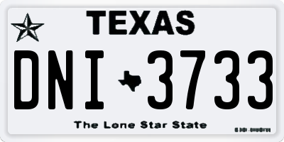 TX license plate DNI3733