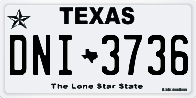 TX license plate DNI3736