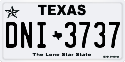 TX license plate DNI3737