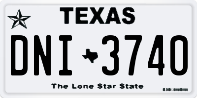 TX license plate DNI3740