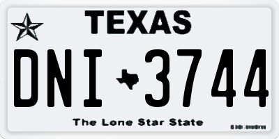TX license plate DNI3744