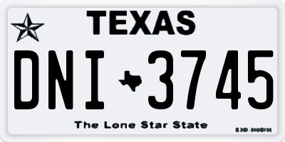 TX license plate DNI3745
