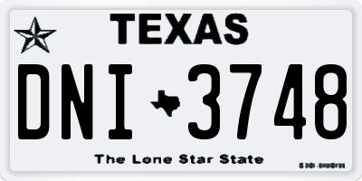 TX license plate DNI3748
