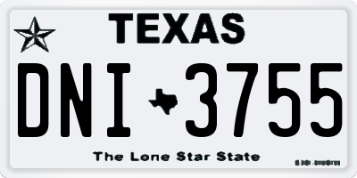 TX license plate DNI3755