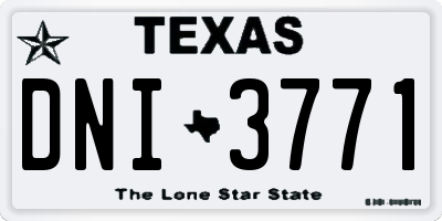 TX license plate DNI3771