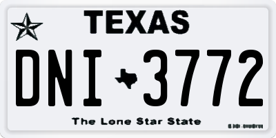 TX license plate DNI3772