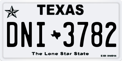 TX license plate DNI3782