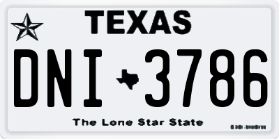 TX license plate DNI3786