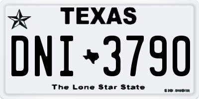 TX license plate DNI3790