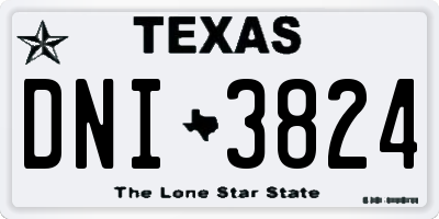 TX license plate DNI3824