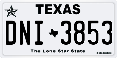 TX license plate DNI3853