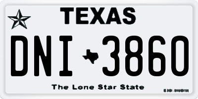 TX license plate DNI3860