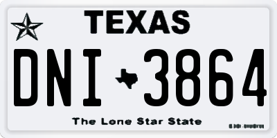 TX license plate DNI3864