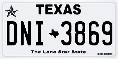 TX license plate DNI3869
