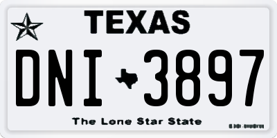 TX license plate DNI3897