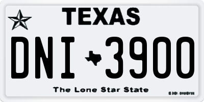 TX license plate DNI3900