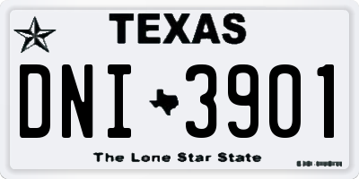 TX license plate DNI3901