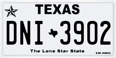 TX license plate DNI3902
