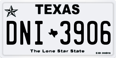 TX license plate DNI3906