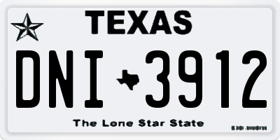 TX license plate DNI3912