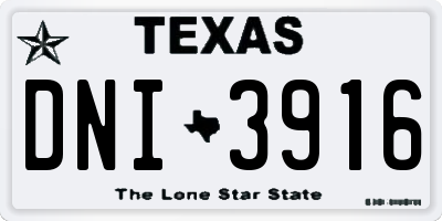 TX license plate DNI3916