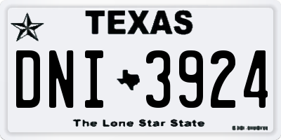 TX license plate DNI3924
