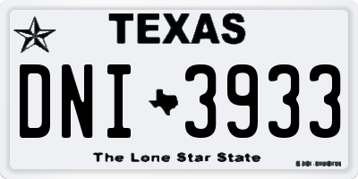 TX license plate DNI3933