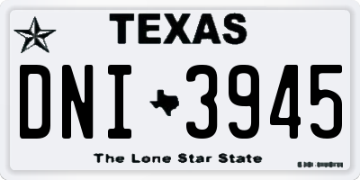 TX license plate DNI3945